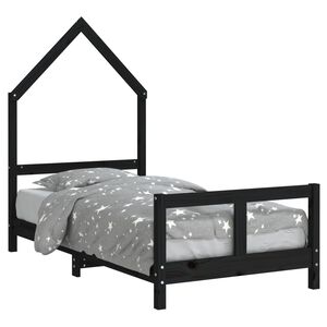 vidaXL R&aacute;m detskej postele čierny 80x160 cm mas&iacute;vna borovica