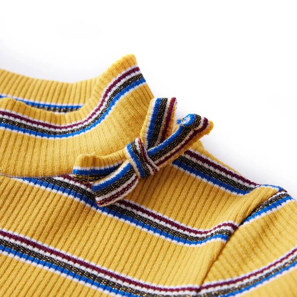 Detské tričko s dlhými rukávmi okrové 140