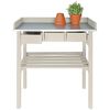 Esschert Design Z&aacute;hradn&yacute; pracovn&yacute; st&ocirc;l, biely CF29W