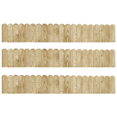 vidaXL Trávnikové lemy 3ks 120 cm impregnované borovicové drevo