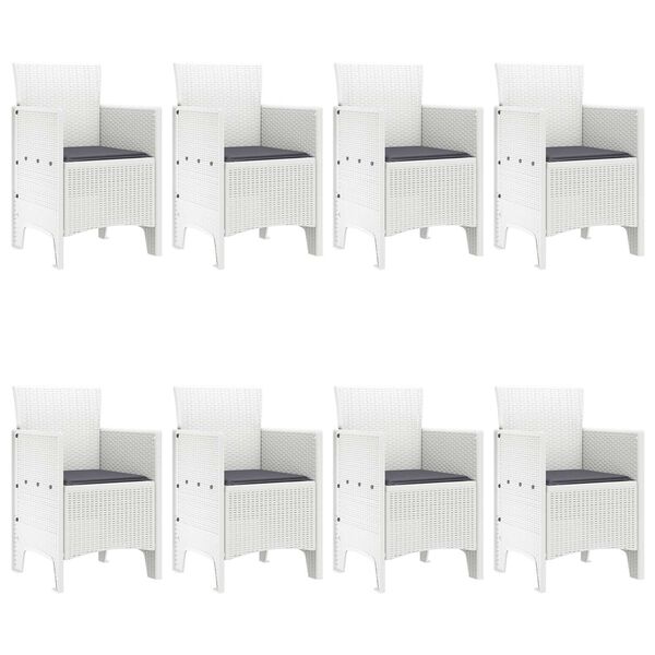 vidaXL Z&aacute;hradn&yacute; jed&aacute;lensk&yacute; set 9 pcs Biela Polt ratan