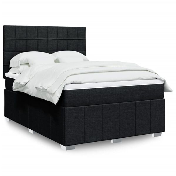 vidaXL Boxspring posteľ s matracom čierny 140x190 cm l&aacute;tka