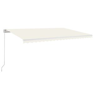 vidaXL Ručne zaťahovacia mark&iacute;za s LED 500x350 cm kr&eacute;mov&aacute;