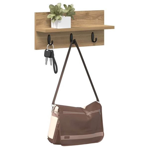 vidaXL Ve&scaron;iak na stenu N&aacute;stenn&yacute; Remeseln&yacute; dub 40 x 10,5 x 18 cm