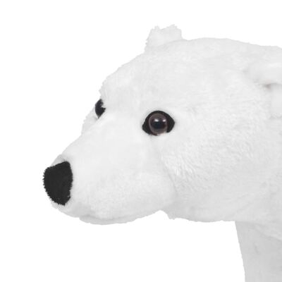 vidaXL Stojaca plyšová hračka polárny medveď biely XXL