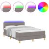 vidaXL LED box s pružinami s matracmi Sivohned&aacute; 140 x 190 cm l&aacute;tka