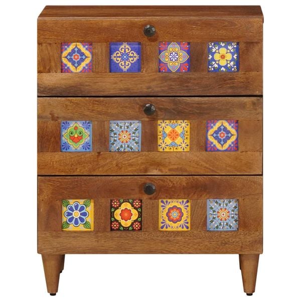 vidaXL Nočn&yacute; stol&iacute;k Hned&aacute; 50 x 33 x 62 cm Mas&iacute;vne mango drevo