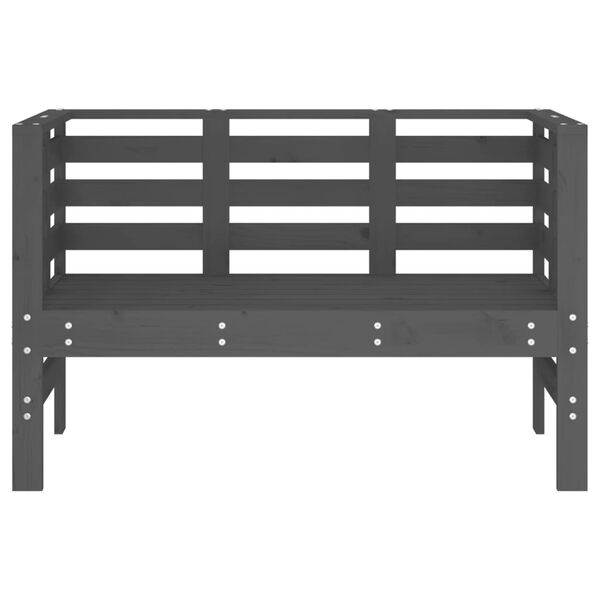 vidaXL Záhradná lavica sivá 111,5x53x71 cm masívna borovica