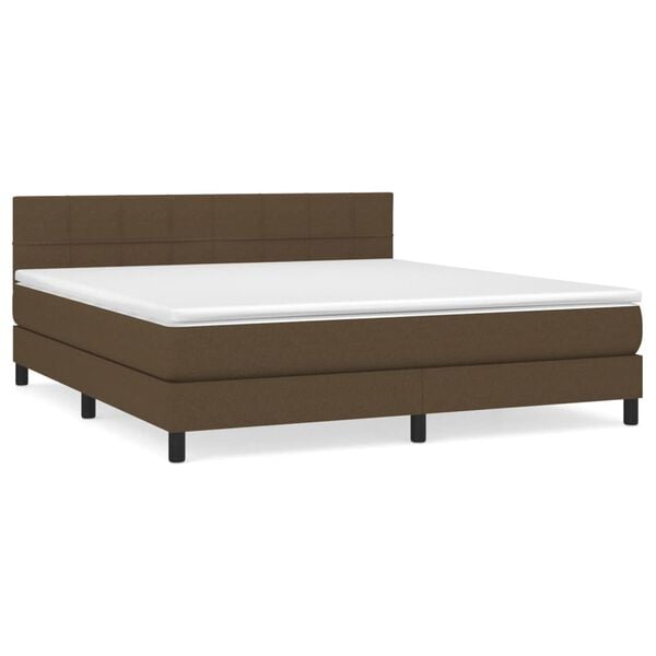 vidaXL Boxspring posteľ s matracom tmavohned&aacute; 180x200 cm l&aacute;tka