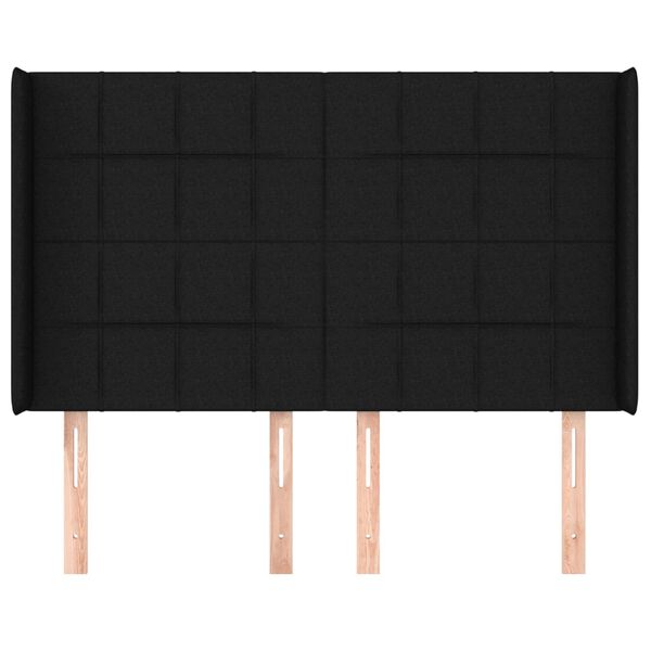 vidaXL Čelo postele so z&aacute;hybmi čierne 147x16x118/128 cm l&aacute;tka