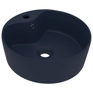 vidaXL Luxusn&eacute; um&yacute;vadlo, prepad, matn&eacute; tmavomodr&eacute; 36x13 cm, keramika