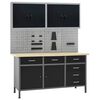 vidaXL Pracovn&yacute; st&ocirc;l so &scaron;tyrmi n&aacute;stenn&yacute;mi panelmi a dvoma skrinkami