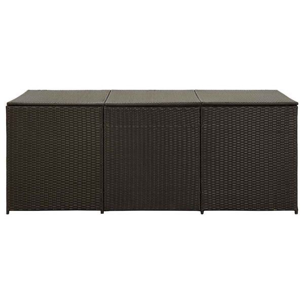 vidaXL Záhradný úložný box hnedý 180x90x70 cm polyratanový