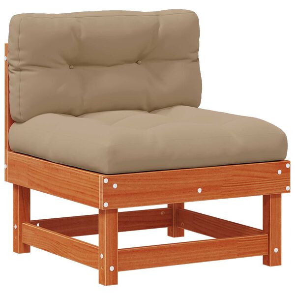 vidaXL Z&aacute;hradn&yacute; lounge set 6 pcs Voskov&aacute; Hned&aacute; Mas&iacute;vna borovica