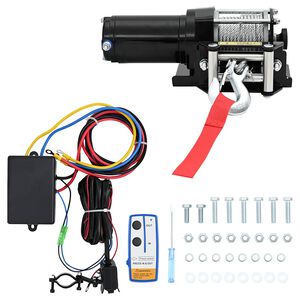 12 V elektrick&yacute; navijak 1360 kg s mont&aacute;žnou doskou a kladkou