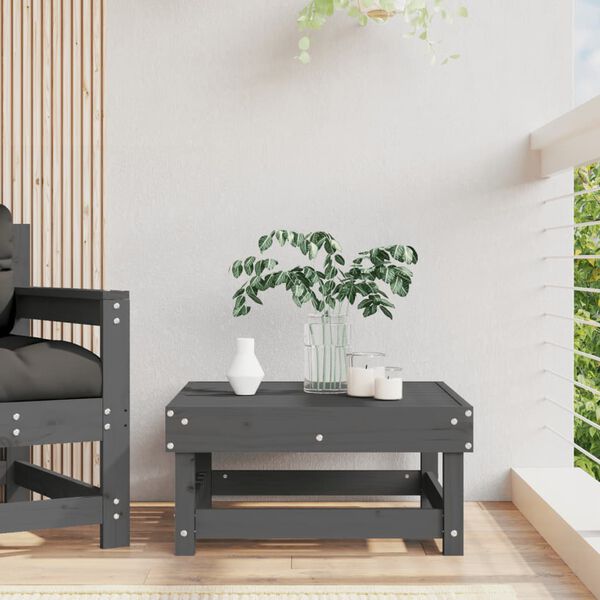 vidaXL Z&aacute;hradn&aacute; podnožka siv&aacute; mas&iacute;vna borovica