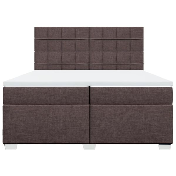 vidaXL Boxspring posteľ s matracom tmavohned&aacute; 200x200 cm l&aacute;tka