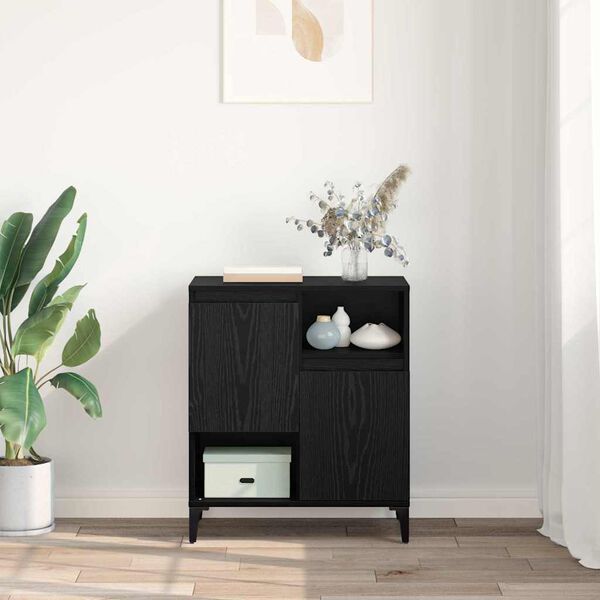 vidaXL Serv&iacute;rovacia skriňa Čierny dub 60 x 35 x 70 cm Kompozitn&eacute; drevo