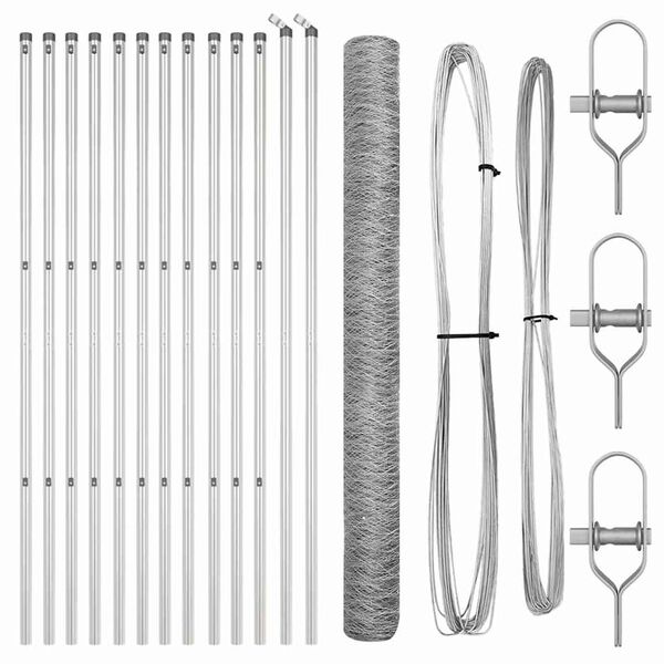 vidaXL Stĺp na plot. Strieborn&aacute; 25 x 1,5 m (36 mm sieť) Oceľ