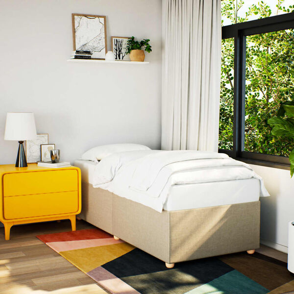 vidaXL Posteľ bez matraca kr&eacute;mov&aacute; 100x200 cm l&aacute;tka