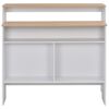 vidaXL Barov&yacute; st&ocirc;l s 2 stolov&yacute;mi doskami, bielo dubov&yacute; 130x40x120 cm