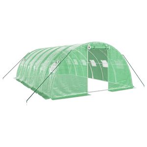 vidaXL F&oacute;liovn&iacute;k s oceľov&yacute;m r&aacute;mom zelen&yacute; 24 m&sup2; 6x4x2 m