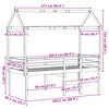 vidaXL Vysoká posteľ so strechou 80x200 cm borovicový masív
