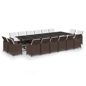 vidaXL 17-dielna z&aacute;hradn&aacute; jed&aacute;lensk&aacute; s&uacute;prava vank&uacute;&scaron;e polyratan hned&aacute;