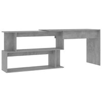 vidaXL Rohový stôl, betónovo sivý 200x50x76 cm, kompozitné drevo