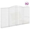 vidaXL Obl&uacute;kov&yacute; gabionov&yacute; k&ocirc;&scaron; 2 ks 400x30x220/240cm pozinkovan&eacute; železo