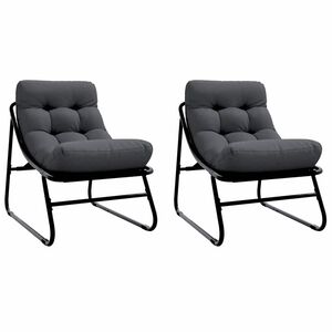vidaXL Z&aacute;hradn&yacute; n&aacute;bytok s vank&uacute;&scaron;om 2 pcs Čierna 60,5 x 81 x 71 cm