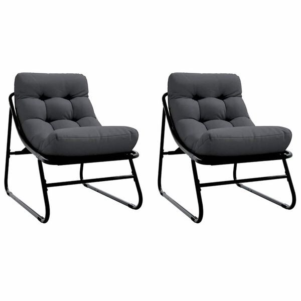 vidaXL Z&aacute;hradn&yacute; n&aacute;bytok s vank&uacute;&scaron;om 2 pcs Čierna 60,5 x 81 x 71 cm