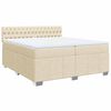 vidaXL Boxspring posteľ s matracom kr&eacute;mov&aacute; 200x200 cm l&aacute;tka