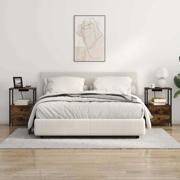 vidaXL Nočn&yacute; stol&iacute;k Dymov&aacute; dub 40 x 31 x 60 cm Kompozitn&eacute; drevo