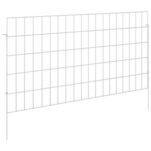 vidaXL Z&aacute;hradn&yacute; plot s kol&iacute;kmi 48 ks 95 x 50 cm Pozinkovan&aacute; oceľ