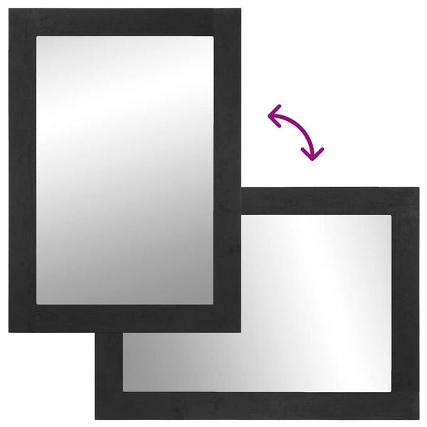 vidaXL K&uacute;peľňov&eacute; zrkadlo čierne 50x70x2,5 cm kompozitn&eacute; drevo a mosadz