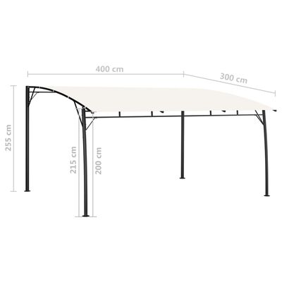 vidaXL Záhradná tieniaca markíza 4x3x2,55 m, krémová