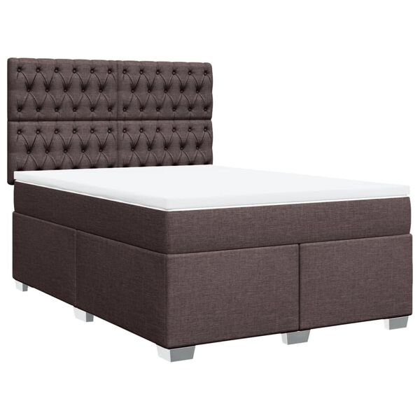 vidaXL Boxspring posteľ s matracom tmavohned&aacute; 140x190 cm l&aacute;tka