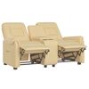 vidaXL 2-miestne sklápacie masážne kreslo+držiak na poháre, krémové