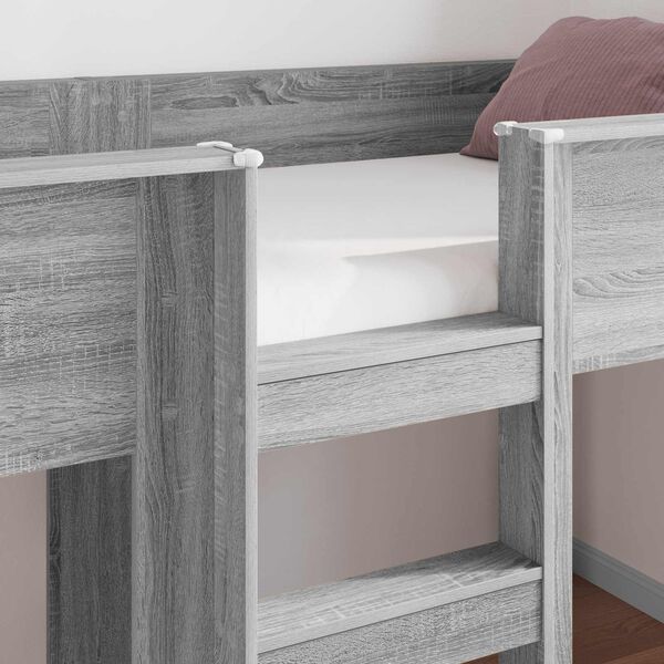 vidaXL Poschodov&aacute; posteľ pre deti s matracmi Siv&yacute; Sonoma 100 x 200 cm