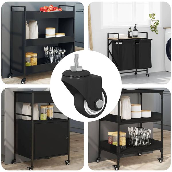 vidaXL Otočn&eacute; koliesko 12 pcs Čierna 40,4 x 40,4 x 19,7 mm