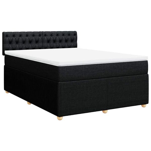 vidaXL Boxspring posteľ s matracom čierny 140x190 cm l&aacute;tka