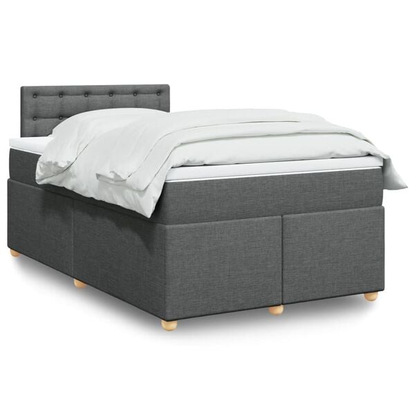 vidaXL Boxspring posteľ s matracom tmavosivý 120x200 cm látka
