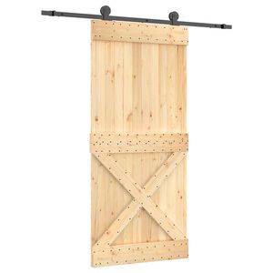 vidaXL Posuvn&eacute; dvere Pr&iacute;rodn&aacute; a čierna 95 x 210 cm