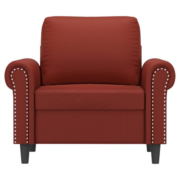 vidaXL Kreslo v&iacute;novo-červen&eacute; 60 cm umel&aacute; koža