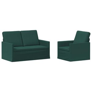 vidaXL Sada pohoviek 2 pcs Tmavozelen&aacute; L&aacute;tka