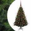 vidaXL Umel&yacute; vianočn&yacute; stromček s guľami 120 cm 150 LED Tepl&aacute; biela