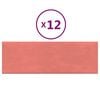 vidaXL Nástenné panely 12 ks ružové 90x30 cm zamat 3,24 m²