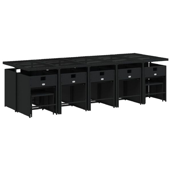 vidaXL 15-dielna z&aacute;hr. jed&aacute;lensk&aacute; s&uacute;prava s vank&uacute;&scaron;mi čierna polyratan