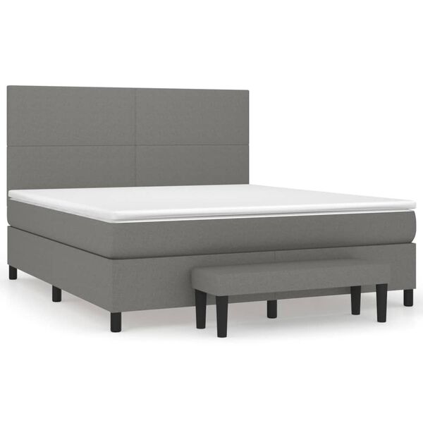 vidaXL Boxspring posteľ s matracom tmavosiv&aacute; 160x200 cm l&aacute;tka